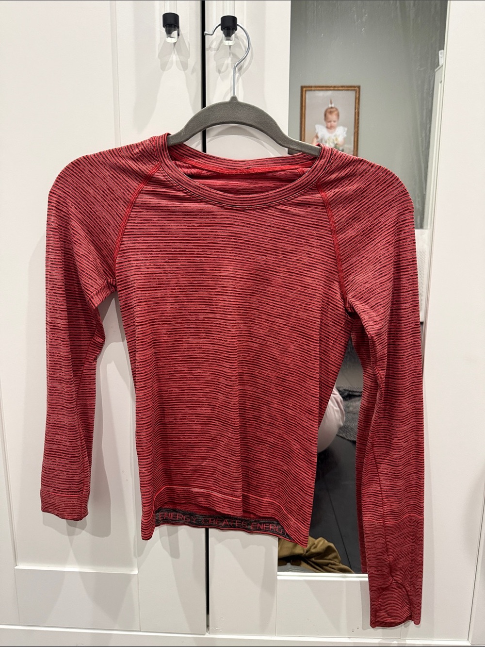 lululemon athletica Red Marled Long-Sleeve Crew Tee